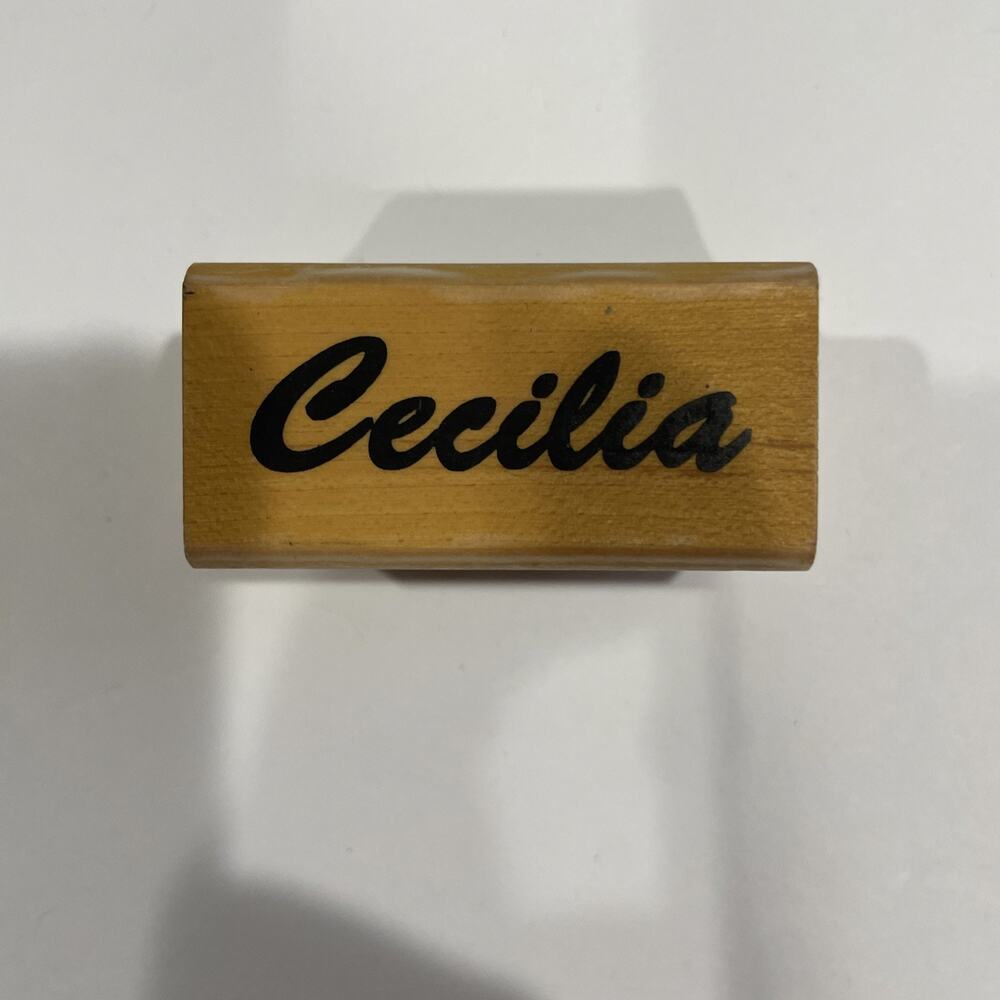 Handcrafted Stamp Cecilia Rubber Stamp Handmade Stamp